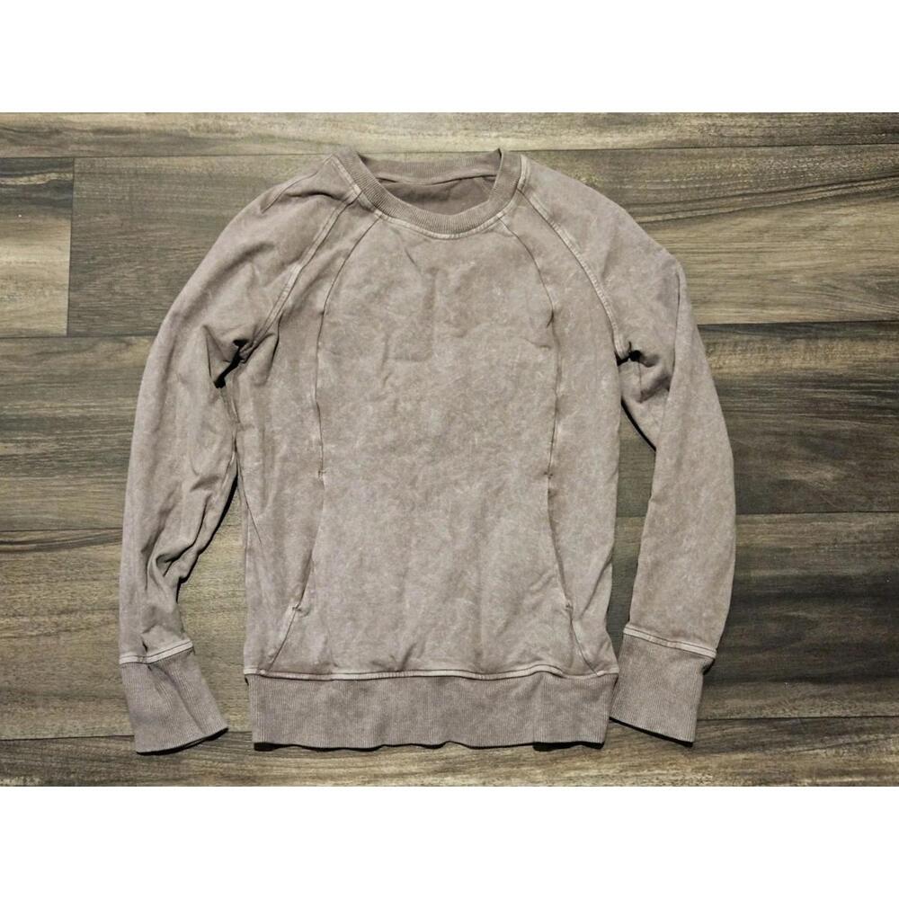 Lululemon Scuba Crew Sweatshirt Womens 4 Washed Lunar Rock Cozy Sporty Comfort